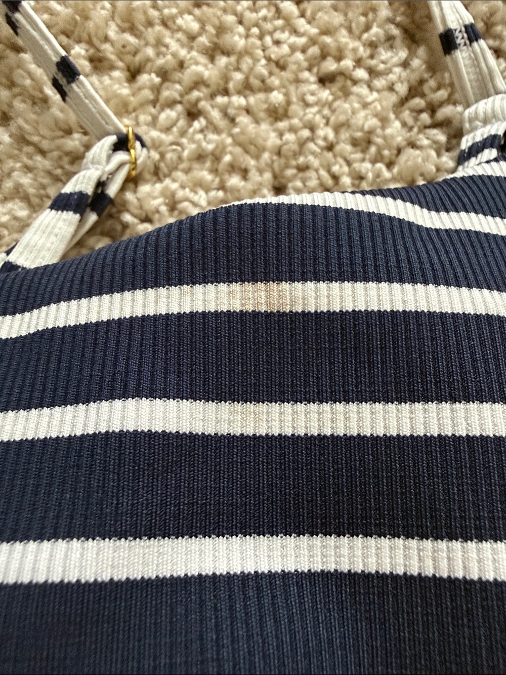 Beach Bunny Navy and White Striped Ribbed Bikini Set - Picture 4 of 6